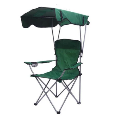 Chaise de plage pliante portable Tabouret de pêche avec ascenseur et parapluie Camping Accessoires Meubles Extérieur Tissu Oxford Wyz20333