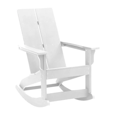 Mobilier d'extérieur moderne en polystyrène/bois plastique/bois PS chaise à bascule chaise de patio de jardin avec accoudoir en blanc