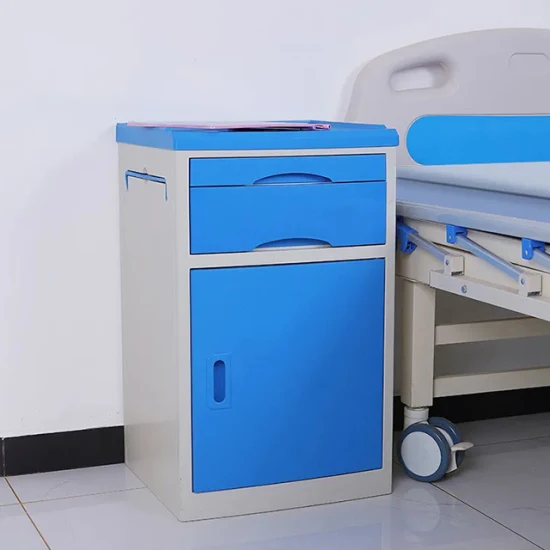 Taille de table de chevet d'hôpital en plastique faite sur commande de meubles médicaux de haute qualité de prix usine pour l'ICU